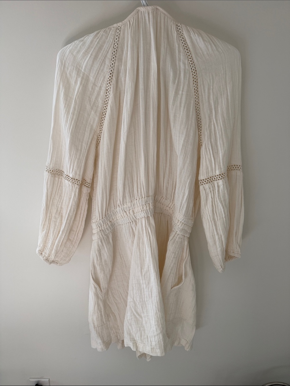 Dex Cream Boho Tie-Front Peasant Tunic - Picture 5 of 5